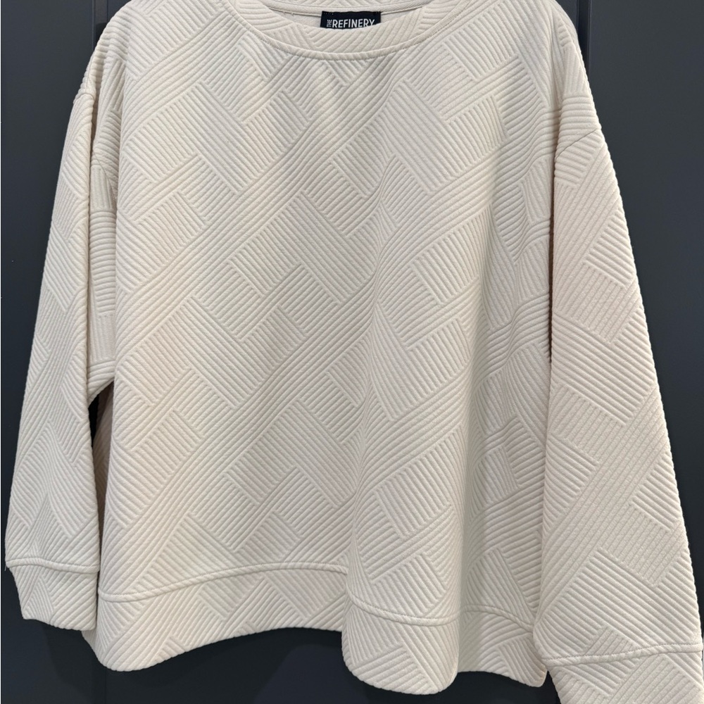 Cream Textured Sweatshirt